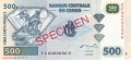 Congo Democratic Republic 500 Francs,  4. 1.2002